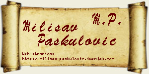 Milisav Paskulović vizit kartica